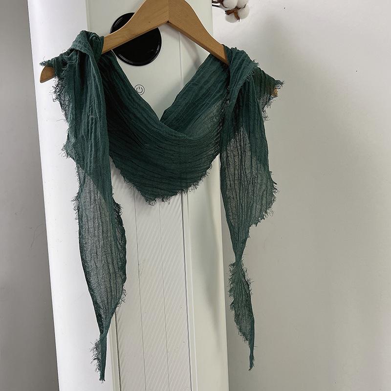 Creative Ramie Cotton Scarf Zen Dance Tara Yarn Texture Lengthened Scarf Women'S Thin Literary Shawl