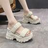 Women's High Platform Slippers Summer  Chunky Sandals Woman Thick Bottom Outdoor Casual Beach Slides Ladies 10CM High Heels