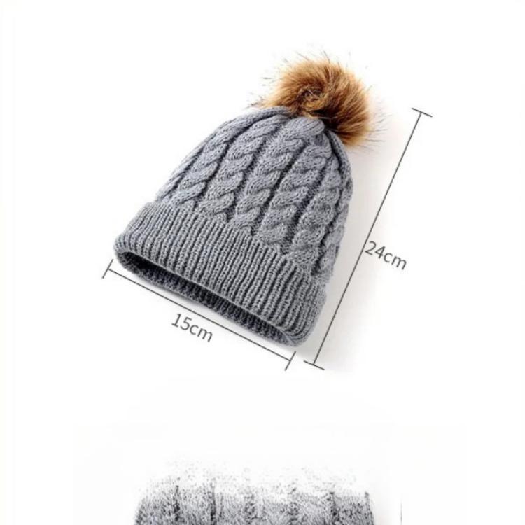 3Pcs Baby Knit Gloves Hat Set Solid Color Autumn Winter Knitted Hats Toddler Beanie Cap for Girls Boys Outdoor