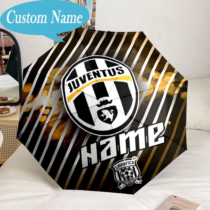 Custom Name Umbrella Juventus Football Club Umbrella 8-Frame for Travel, Camping, Casual Lightweight Portable, Essential for Family Gifts