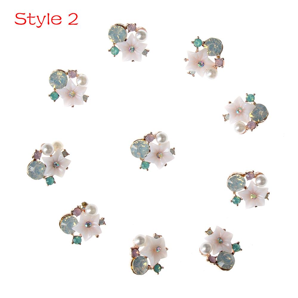 Clothing Decoration Hairpin Accessories Flatback Pearl Buttons Apparel Sewing Rhinestone Button Flower Buckle For 10PCS