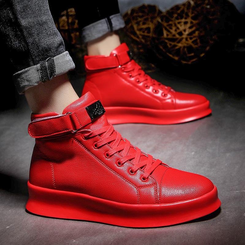 Newest Men Casual Shoes Men Ankle Boots Winter High-Cut Leather Sneakers Platform Skate Running Sport Shoes Boots Footwear