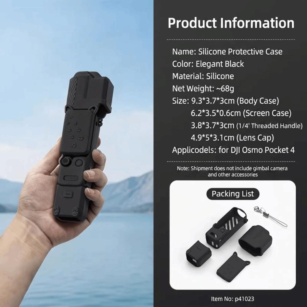 Silicone Material Lens Protector Anti-scratch Silicone Sleeve for DJI Osmo Pocket 4 Pocket Camera