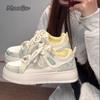 Fashion Size40 Fashion Sweet Mesh White Shoes Summer Casual Thick Bottom Flat Sneakers Breathable Women's Leisure Shoes Zapatos De Mujer