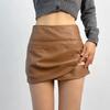 Leather Mini Skirts Summer Women's Y2K Elegant Party Short Skirts Ladies Fashion Casual Office Black Mini Skirts