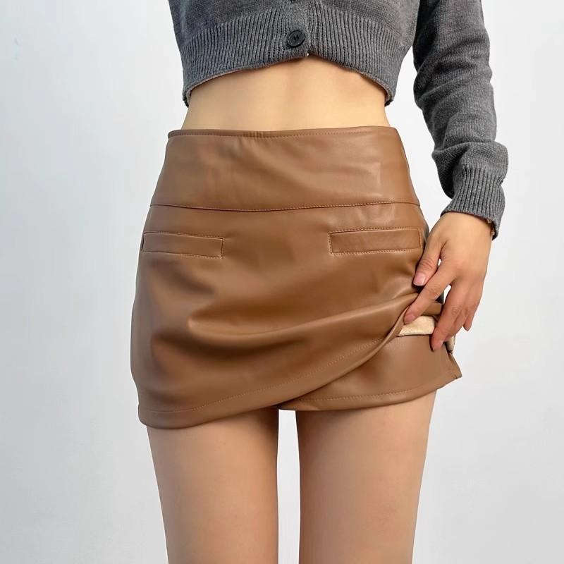 Leather Mini Skirts Summer Women's Y2K Elegant Party Short Skirts Ladies Fashion Casual Office Black Mini Skirts
