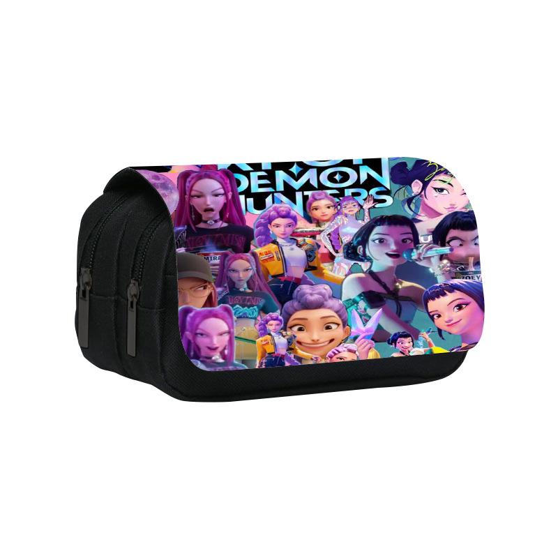 Huntrix Kpop studentský potisk dvouvrstvý penál Kpop lov na čarodějnice dívčí skupina dětský úložný stacionární box taška na tužky
