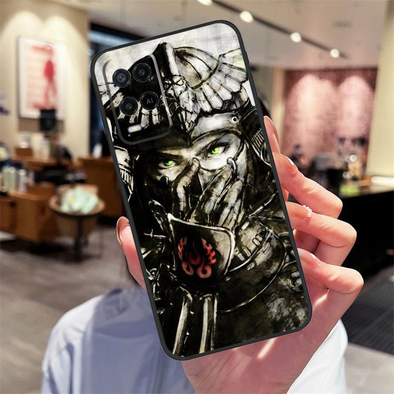Samurai Mask Warrior Helmet Case For Oppo A17 A77 A80 A40 A60 A98 A78 A18 A38 A58 A16 A76 A96 A74 A94 A54 A57S A15 Cover
