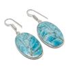 Natural Neon Blue Apatite Gemstone 925 Sterling Silver Earring 1.85" AE-11629