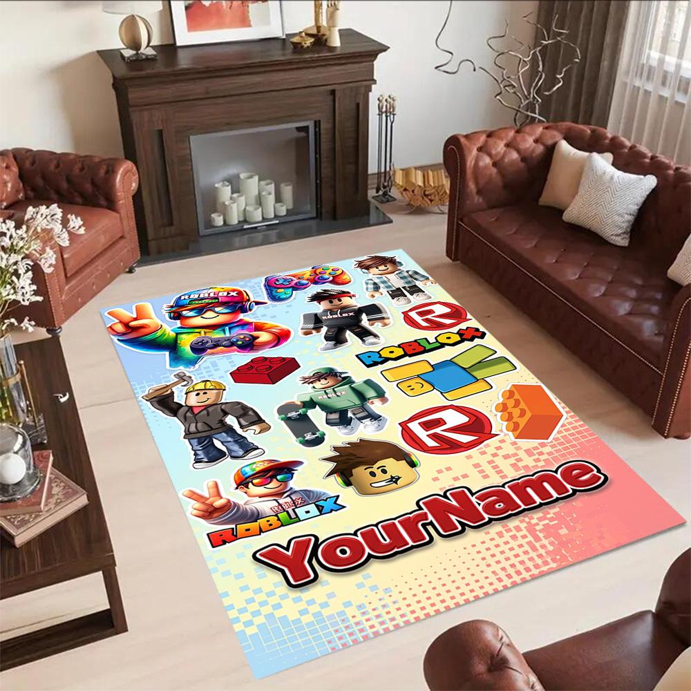 Roblox 374 Personalized Text Area Rug Perfect for Hallway Bedrooms Foyer Outdoor Anti-slip Rug Decorate Offices