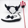 Halloween Devil Costume Kits Including Horn Headband Bowtie Tail Demons Dress Up Outfit Halloween Cosplays Party Props