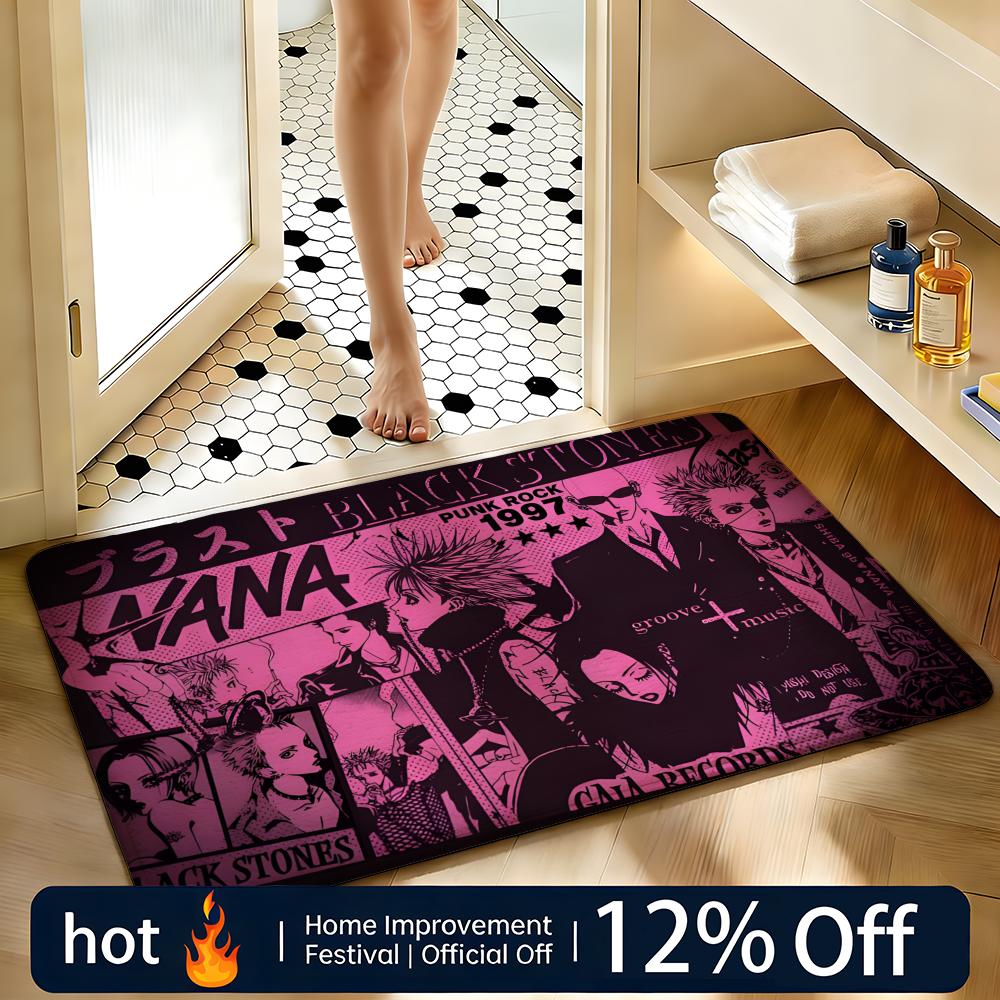 Soft Absorbent Non-Slip Rug Anime NANA Floor Mat Home Decor Doormat Bedroom Floor Mat Shower Carpet