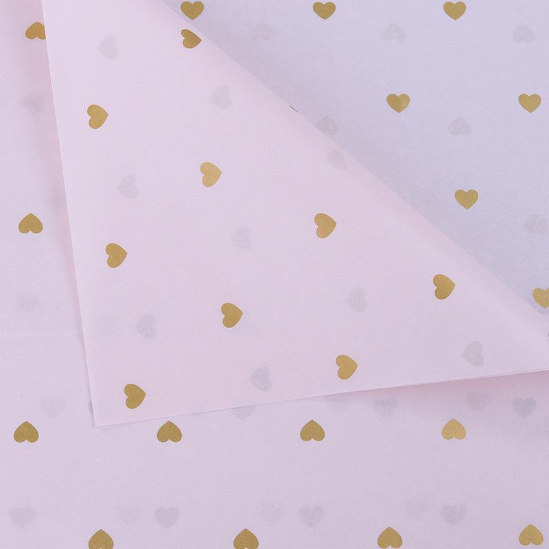 Peach Heart Polka Dot Floral Wrapping Paper - 10 Sheets