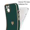 Coque de protection - PROSHOP - iPhone 13 - Vert nuit - Motif coeur - Antichoc et anti-rayure