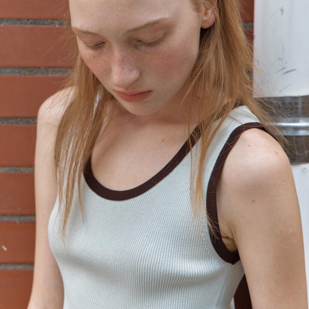 Elssibeui Color Block Sleeveless Knit Top_Mint