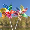 22Cm Six-Leaf Stripes Solid Color Small Plastic Hand-Held Windmills Garden Plant Flower Repellent Windmill Outdoor Decoration