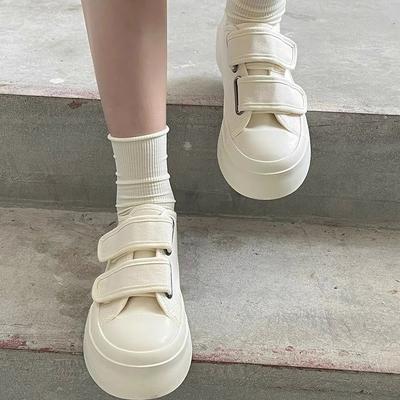 Canvas Shoes 2025 Spring New White Casual Shoes  Ugly and Cute Big Toe Shoes  Biscuit Sole Single Shoes for Women
