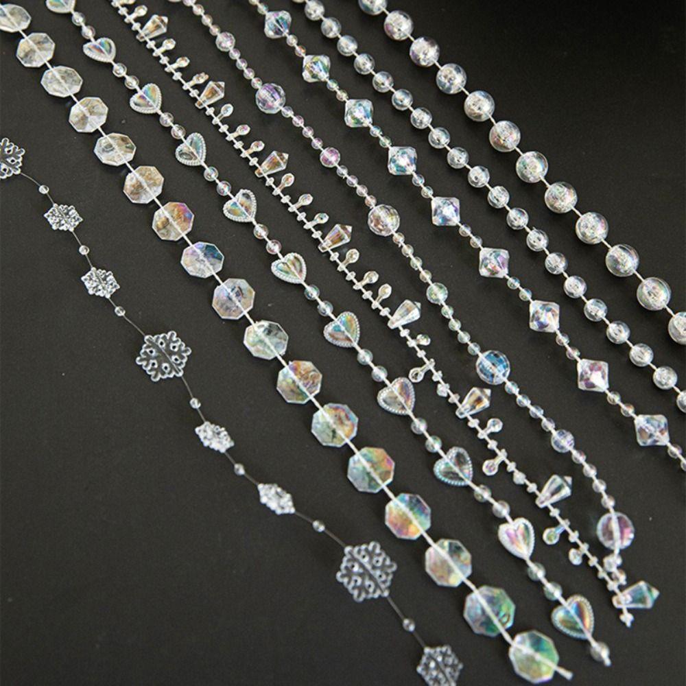 String Bead Xmas Tree Ornaments Transparent Colorful Christmas Scene Decor Props Christmas