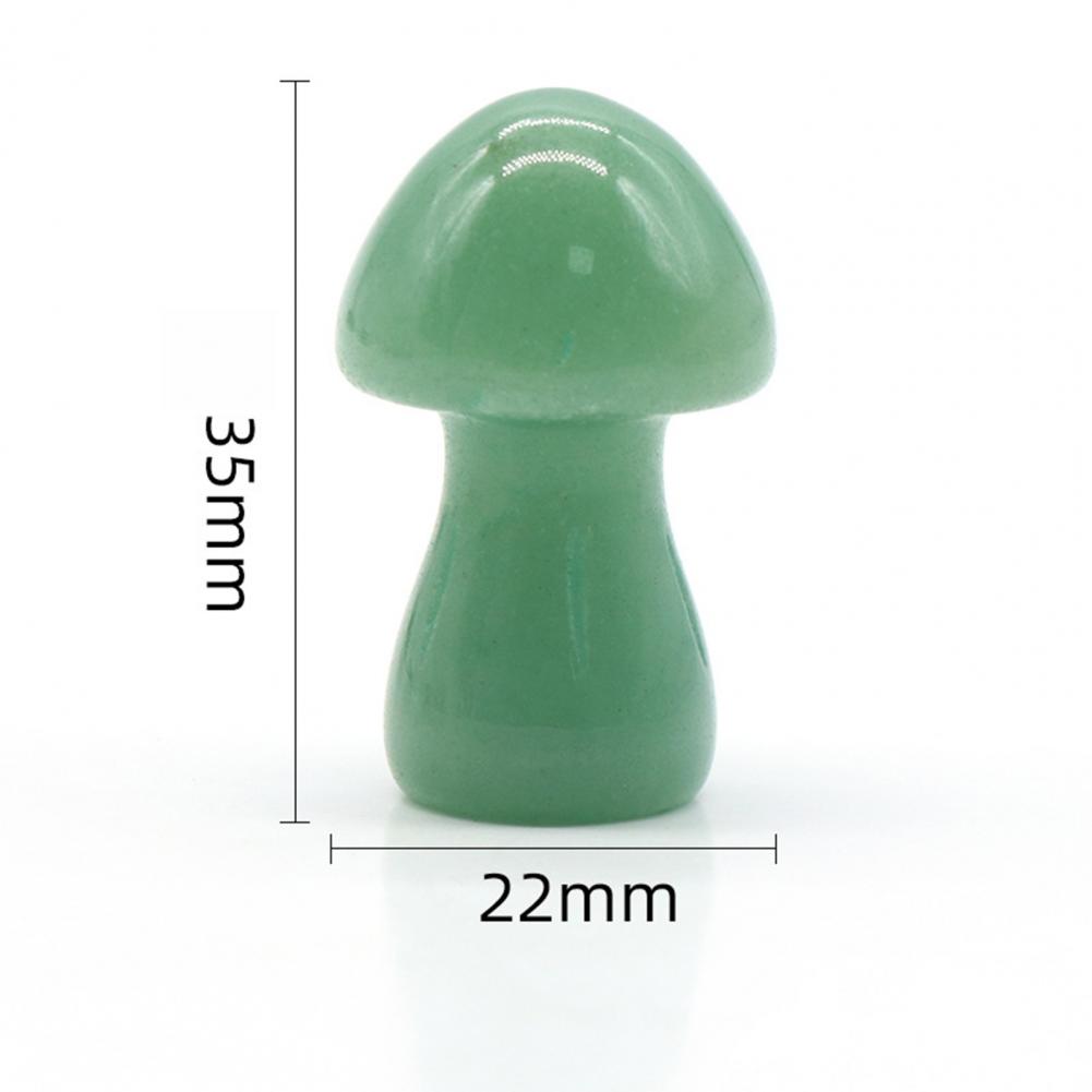 Mushroom Figurine Carved Nice-looking Clear Texture Smooth Edge Mushroom Micro Ornament DIY Faux Crystal Mushroom Figurine
