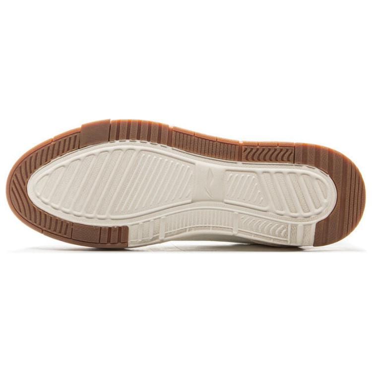 Li Ning Common 80s Slip Resistant Abrasion Resistant Low top Skateboard Shoes Men's White Beige AGCV023-4