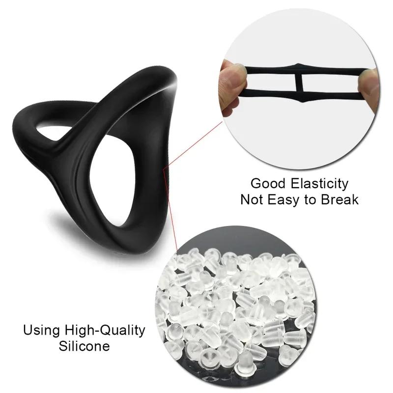 Penis Rings Silicone Semen Lock Delay Ejaculation High Elasticity Time Lasting Cock Ring Sex Toy For Men Couples Adult