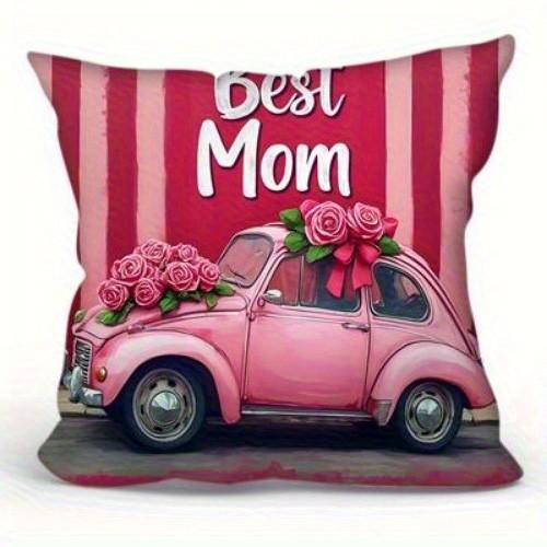 Happy MotherS Day Best Mom Pillows Pattern Cushion Cover Suitable For Sofa Bedroom Car Pillow Cover