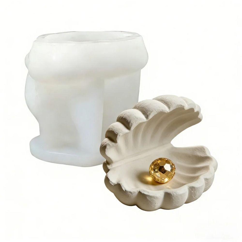 Heat-Resistant Seashell Shape Gypsum Mold 3D Shell Jewelry Tray Mold  Small Item Storage