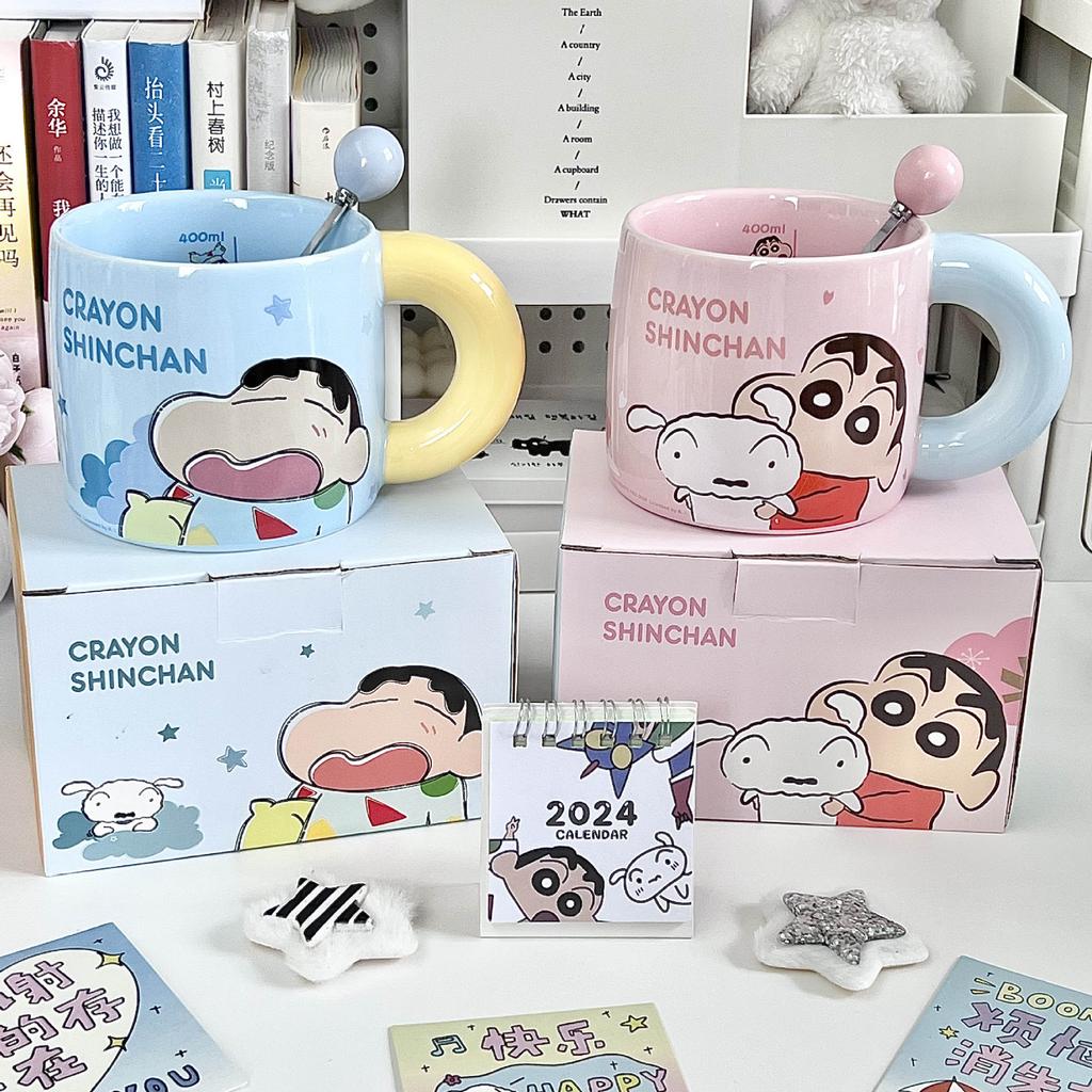 Ceramiczny kubek Crayon Xiaoxin dla chłopców i dziewczynek prezent urodzinowy kubek dla pary dziewczyna praktyczna pamiątka pudełko prezentowe