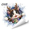 Odorless Wall Decals 3D Christmas Static Window Clings, Santa Snowman Reindeer Glass Stickers, Easy Peel Stick Decor PVC Holiday for Home Party