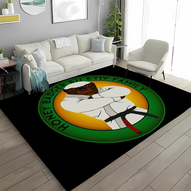 J1u-J1tsu Warrior Japanese B-Bjj Mma Area Rug,Carpet for Living Room Bedroom Sofa Doormat Decor,Kids Non-slip Floor Mat Alfombra