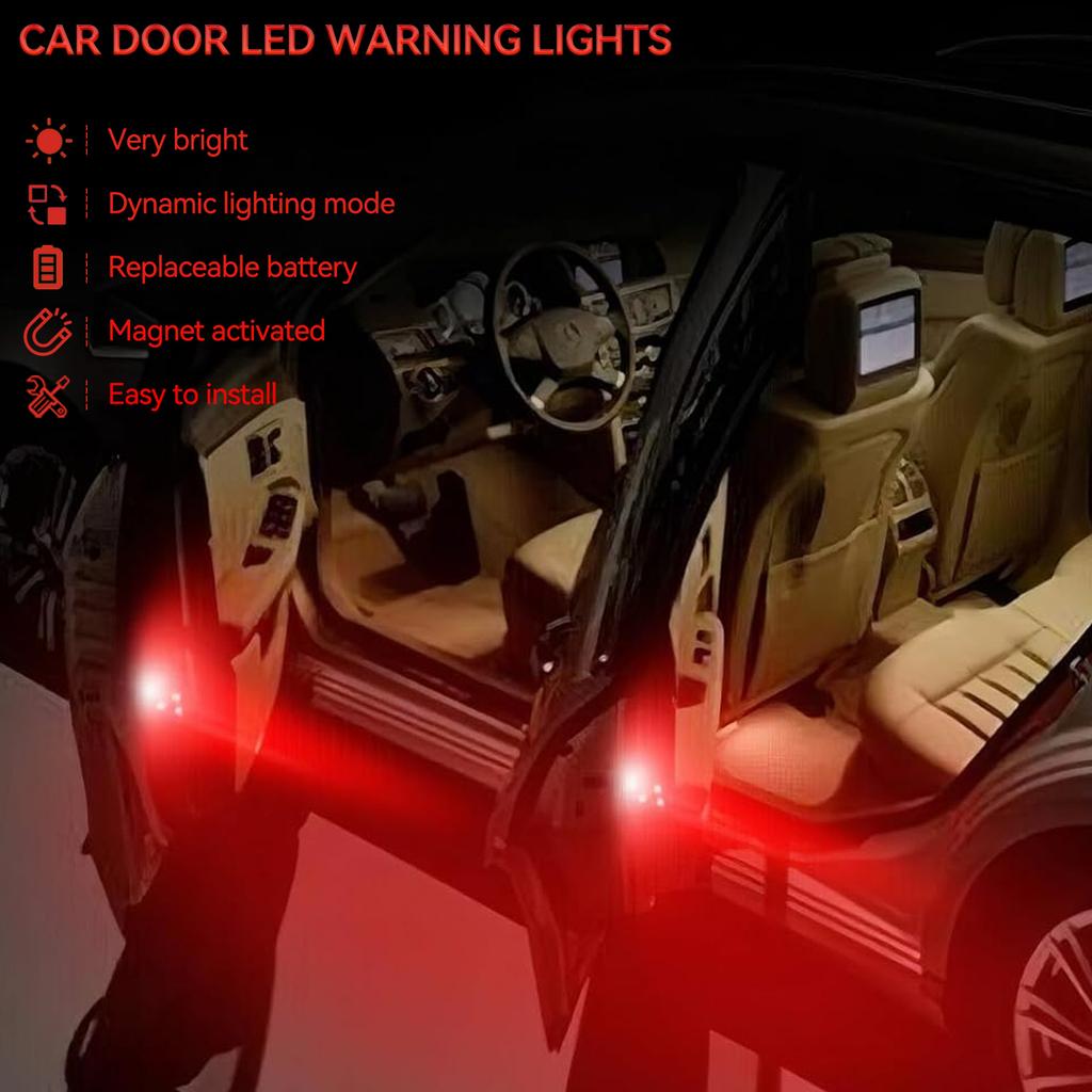 Drahtlose LED-Warnleuchten für Autotüren, runde Sicherheitsleuchten, Blitzlichter, Auffahrunfall-Notlicht, Autozubehör