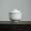 Rice White Dehua Porcelain Gaiwan Stew Pot with Lid, 250ml - Ideal for Soups, Bird's Nest, and Steamed Eggs.