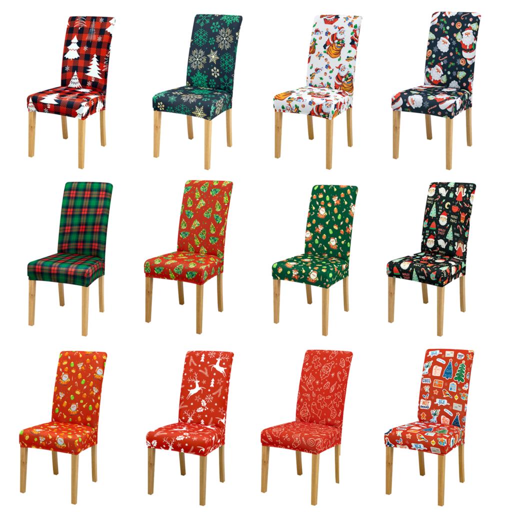 Christmas Chair Cover Seat Protector Cheap Chair Covers For Holiday Party Dining Room Kitchen Hotel Living Room Chair Cover 1 PC