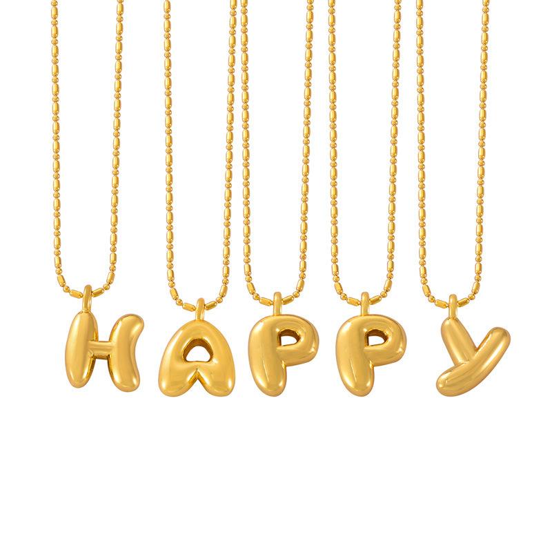 26 English Letter Copper Pendant Titanium Steel Necklace Female Niche Personality Collarbone Chain