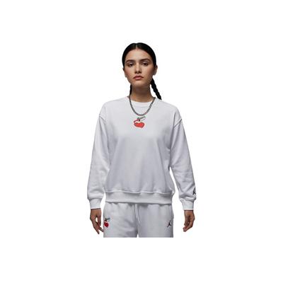 Brooklyn Fleece Casual Soft Crew Neck Pullover Long Sleeve Sweatshirt Women Tops White HV9371100