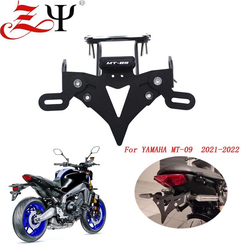 MT09 2021 License Plate Holder LED Light For YAMAHA MT-09 2021-2022 Motorcycle Rear Tail Tidy Fender Eliminator Kit Accessories