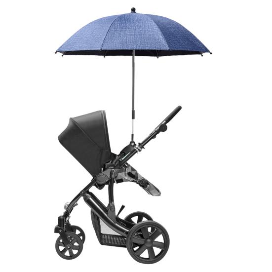 Baby Stroller Umbrella with Clamp UPF 50+ Sun UV Protection Adjustable Waterproof Windproof Universal Outdoor UV Blocking Pram Parasol