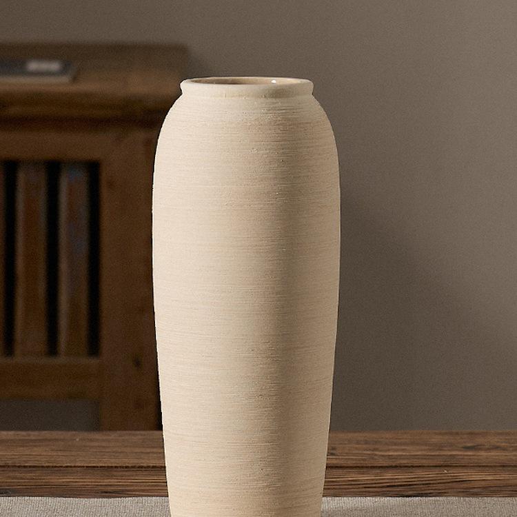 Terracotta Ceramic Vase: Rustic Pottery Flower Vessel for Living Room, Hotel, or Outdoor Décor