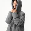 Broadcast Women's Mid-Length Hooded Stand Collar Retro Casual Down Jacket