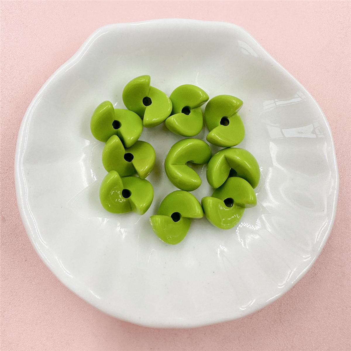 

10 шт. 10*12,7 мм модные однотонные акриловые «Жадные бобы» свободные бусины «сделай сам» для браслетов брелок аксессуары ручной работы зелёный