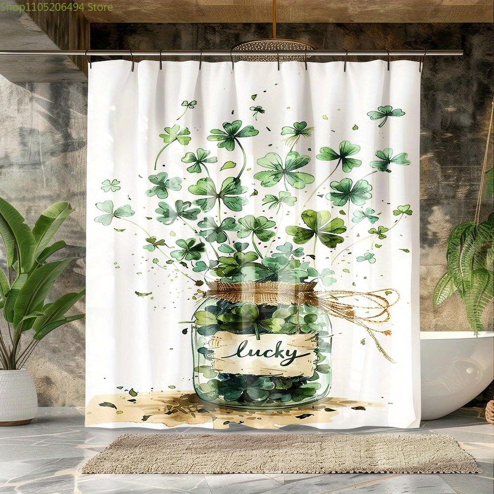 1pc Elegant Floral Butterfly Shower Curtain Multiple Plant Design Perfect Bathroom Decorative Bathroom Shower Curtain