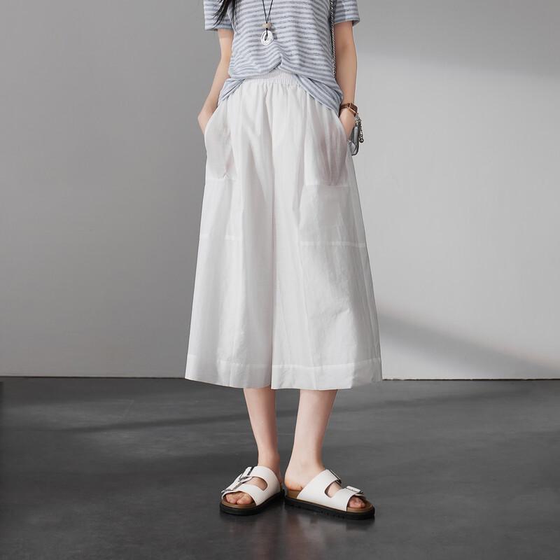 Sofsil 2026 Summer Women s Wide-Leg Capri Casual Pants 29/XL