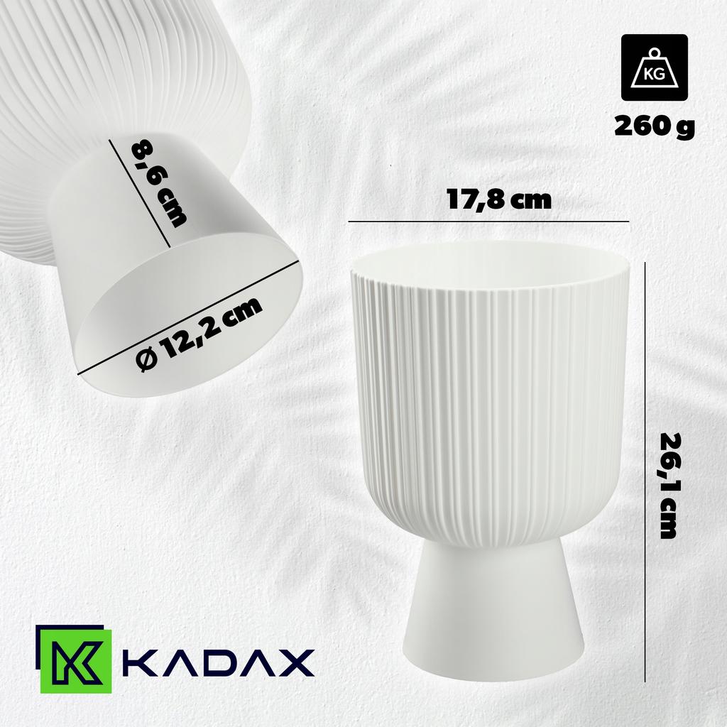 KADAX Doniczka Osłonka Plastikowa Gazon 18cm Biała