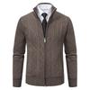 Men's Cardigan Sweater with Full Zipper Tight Fitting Knitted Zip Up Sweater with Pockets