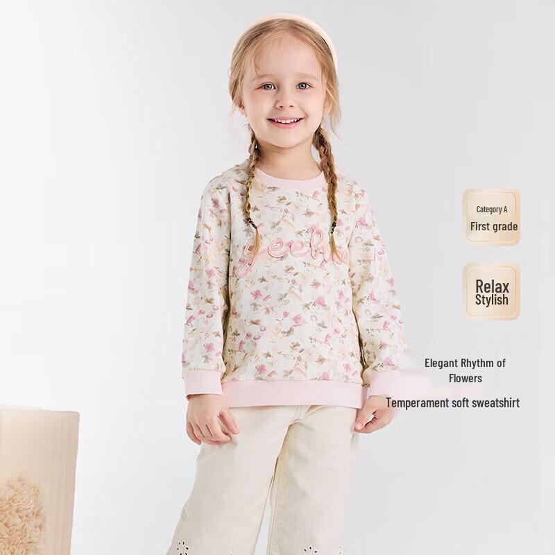 YEEHOO Girls' Floral Print Long Sleeve Sweatshirt