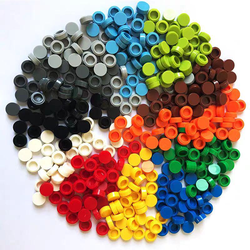 Kompatybilne Klocki Lego 98138 Okrągłe Klocki - Małe Elementy Pikselowe MOC, Luźne Płytki Gładkie 1x1 z Otworem Akcesoria