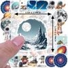 50pcs Decals  Waterproof Sci-fi Stickers Space Stickers Decorative Stickers for Stationery Instruments Phones