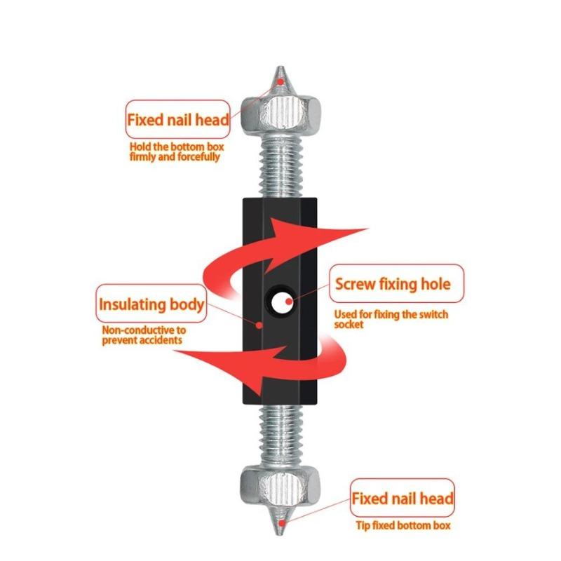 10pcs Wall Switch Socket Cassette Repairer Adjustable Cassette Screws Support Rod with Wrench 86/118 Type Electrical Accessories