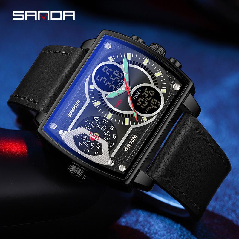 Часы SANDA Модные деловые электронные часы Trend Cool Электронные часы — фото 10