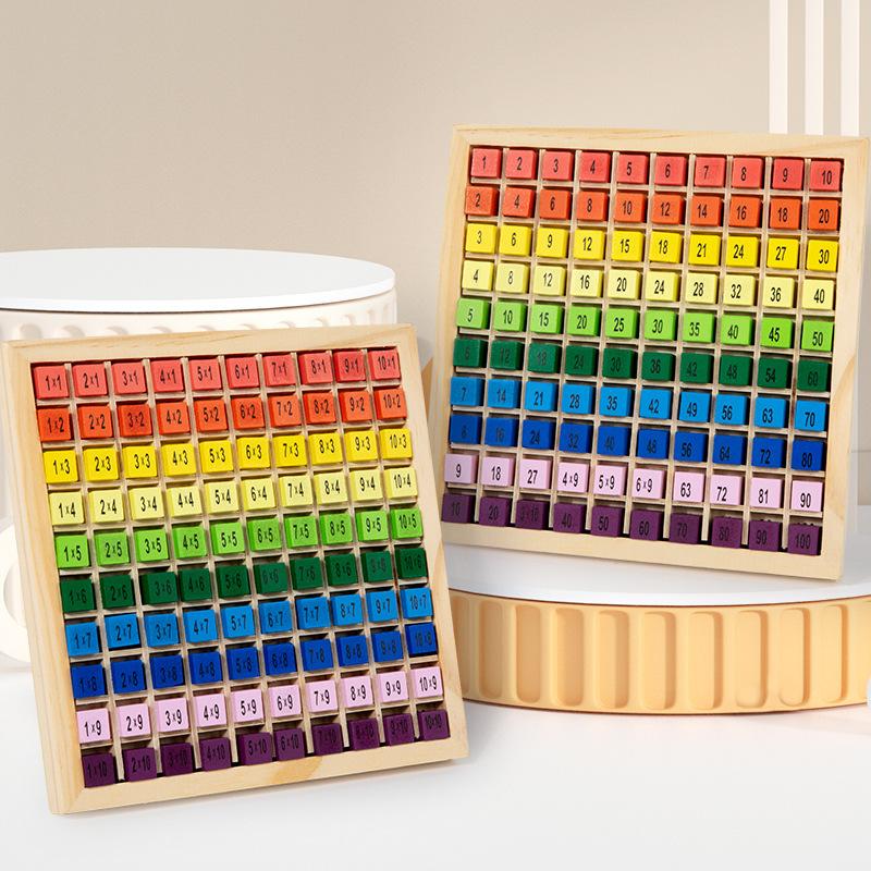 Hölzerne Einmaleins-Tafel Baustein Kinder Holz Früherziehung Lernspielzeug Lehrmittel 99 Rechentafel